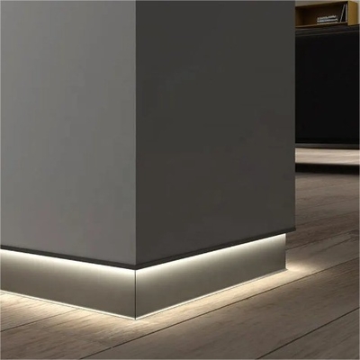Σπρώξτε και τραβήξτε PVC Custom Modern Flooring Baseboard φωτιστικό προφίλ με φως LED